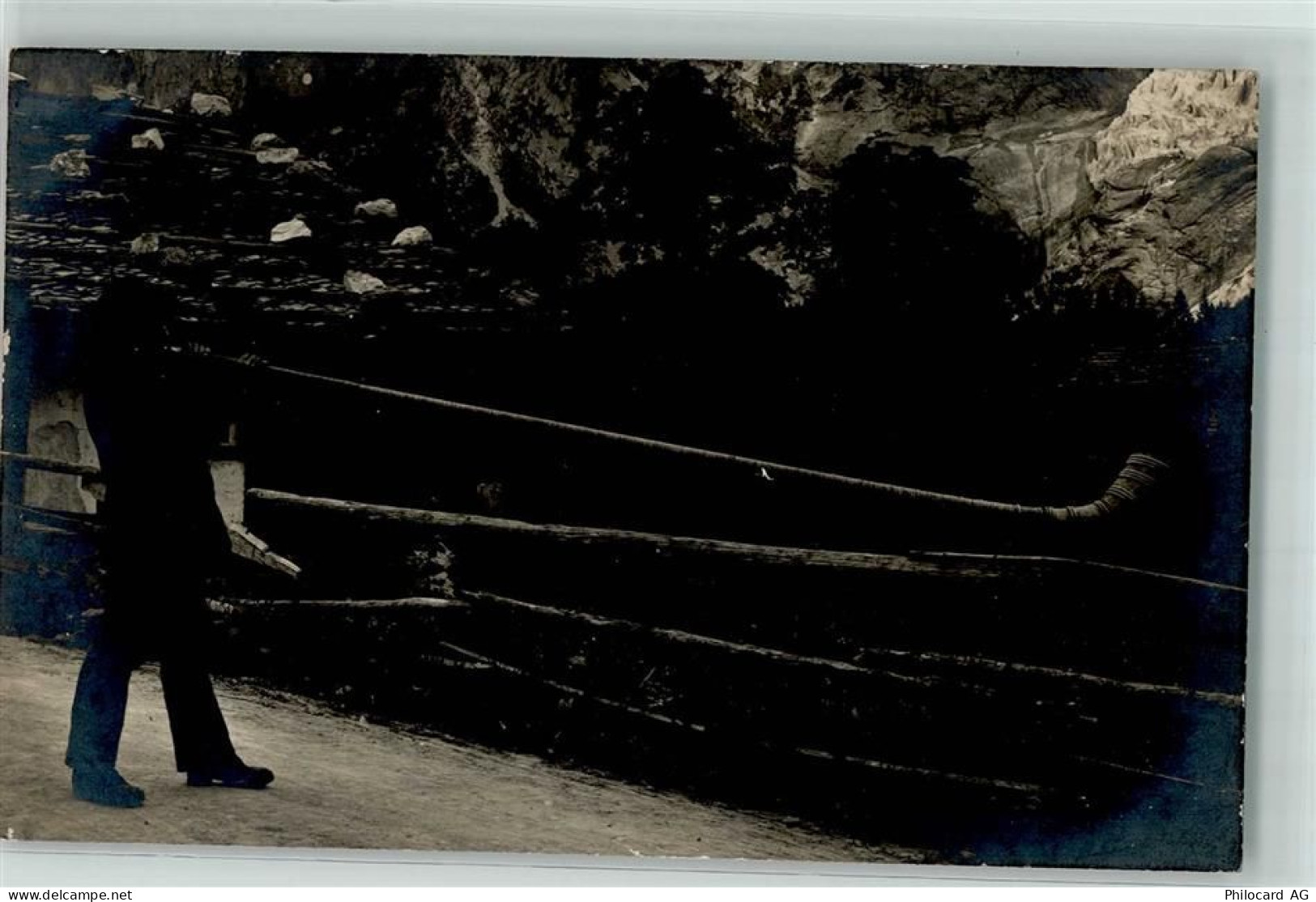 Fels Mann Haus Alphorn Foto AK - 52302615