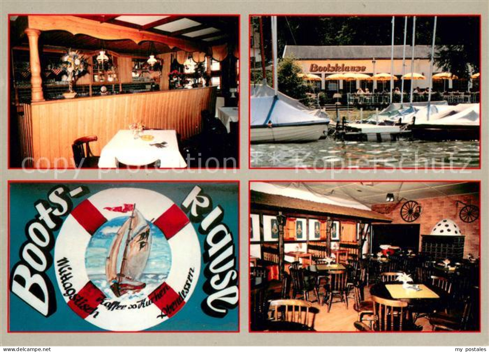 Ferch Gaststaette Bootsklause Gastraum Rettungsring Bootsanleger
