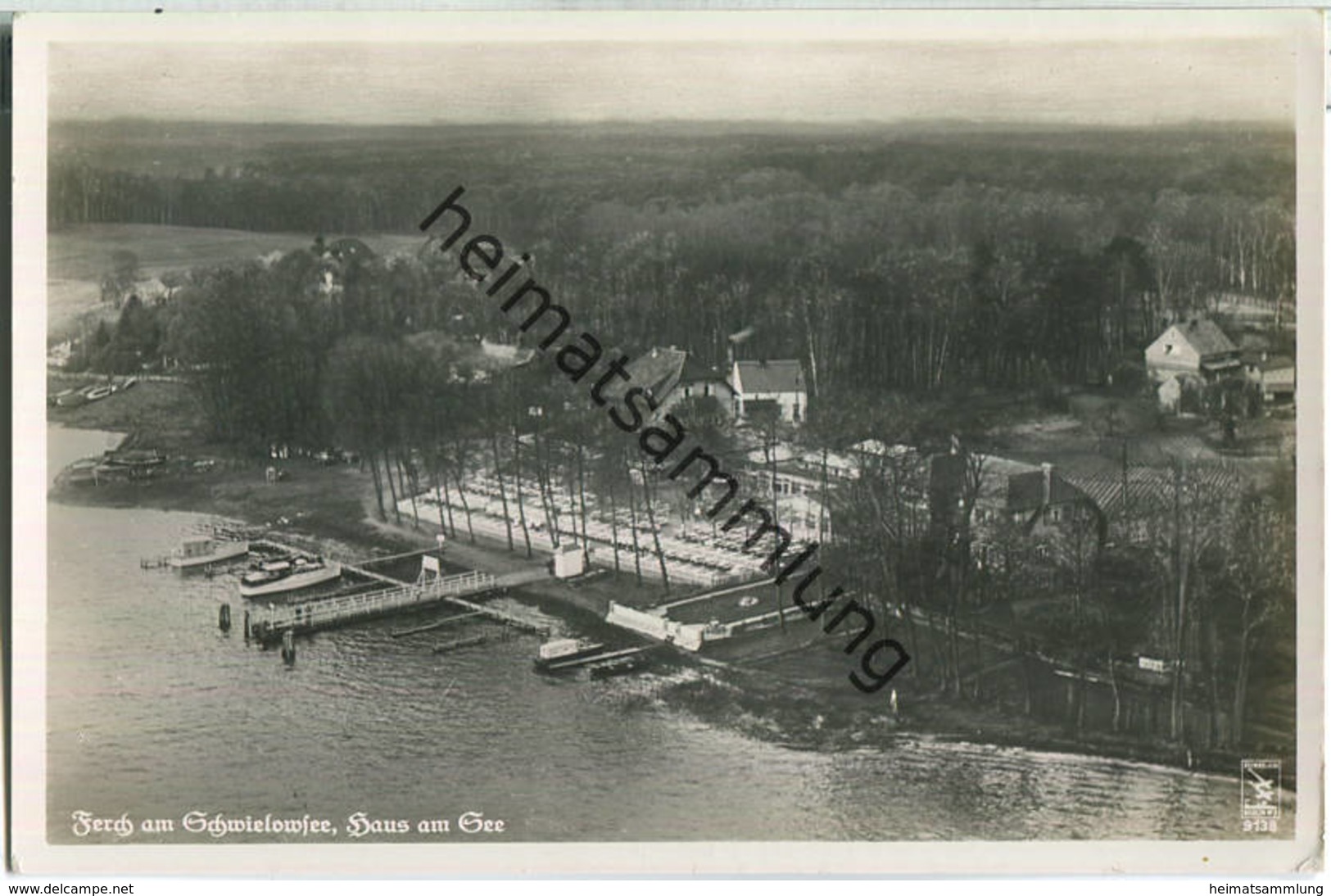 Ferch - Haus am See - Fliegeraufnahme - Foto-Ansichtskarte - Verlag Klinke & Co Berlin
