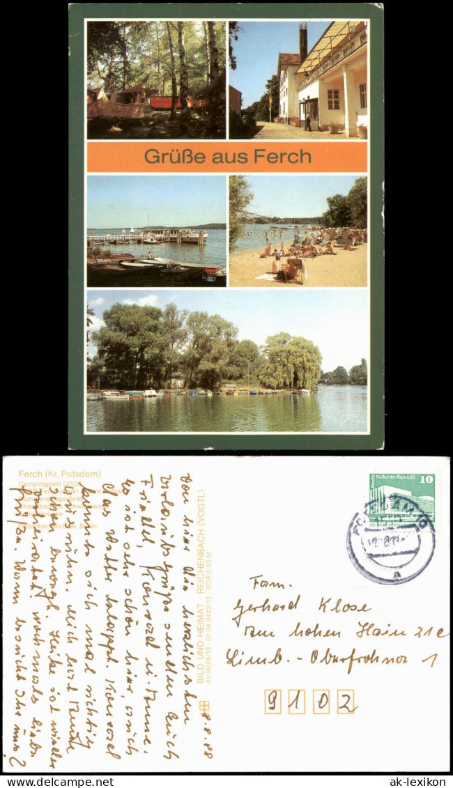 Ferch-Schwielowsee DDR Mehrbild-AK Ortsansichten Campingplatz Strandbad 1988
