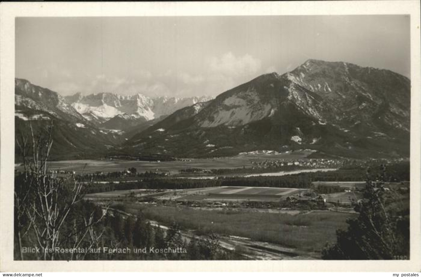 Ferlach Kaernten Blick ins Rosental mit Ferlach an der Drau und Koschutta