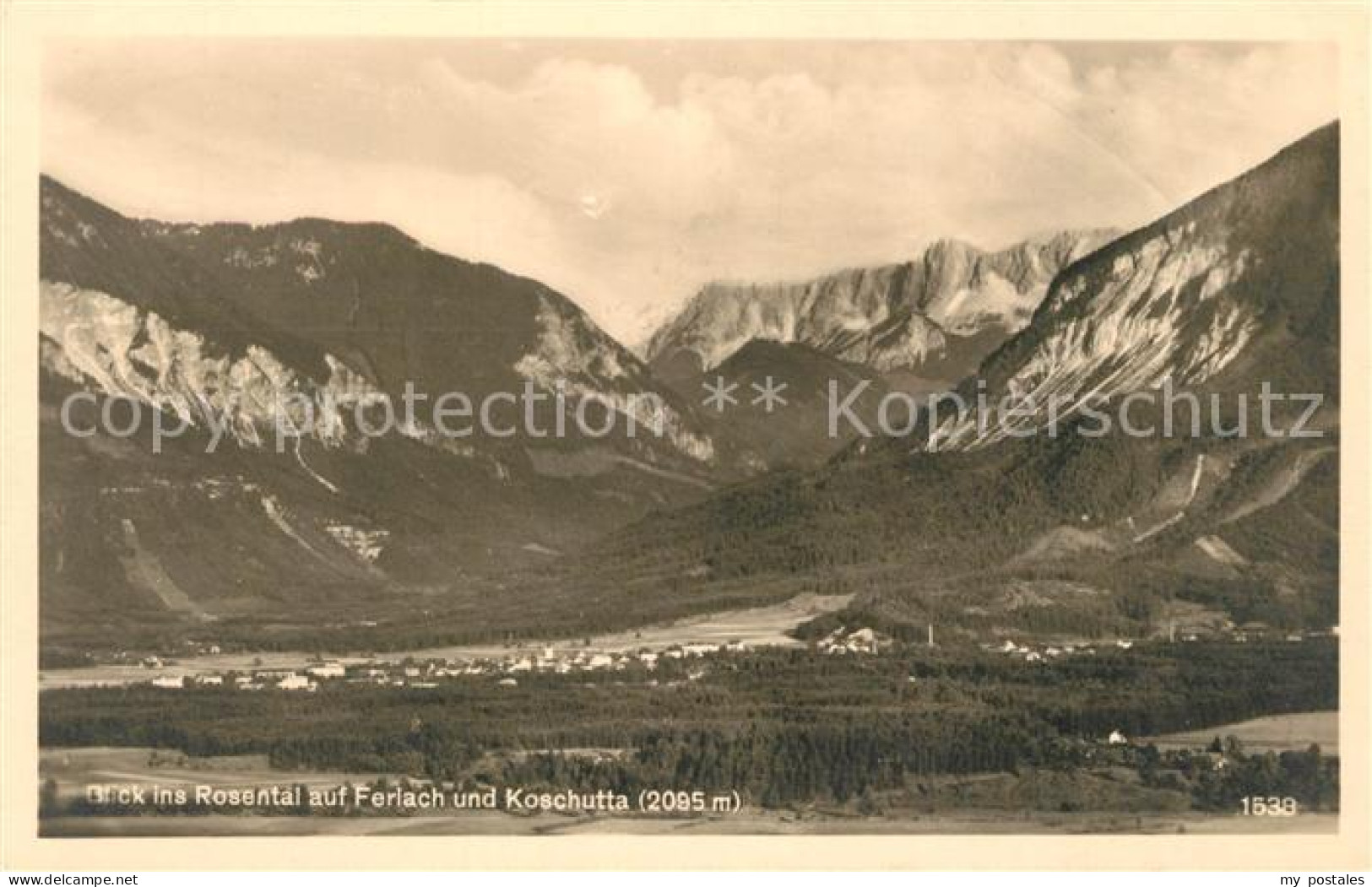 Ferlach Kaernten und Koschutta Blick ins Rosental