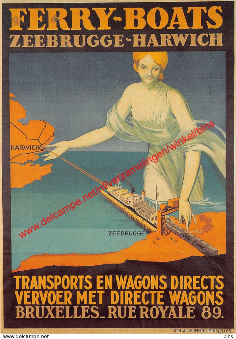 Ferry-Boats Zeebrugge-Harwich - repro affiche - Zeebrugge