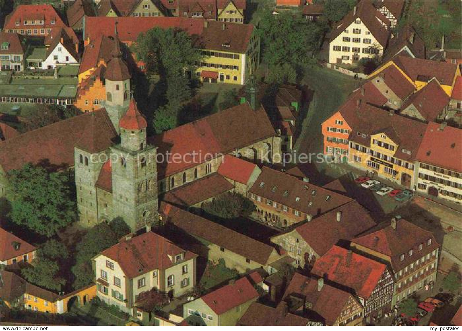 Feuchtwangen Fliegeraufnahme mit Kirche