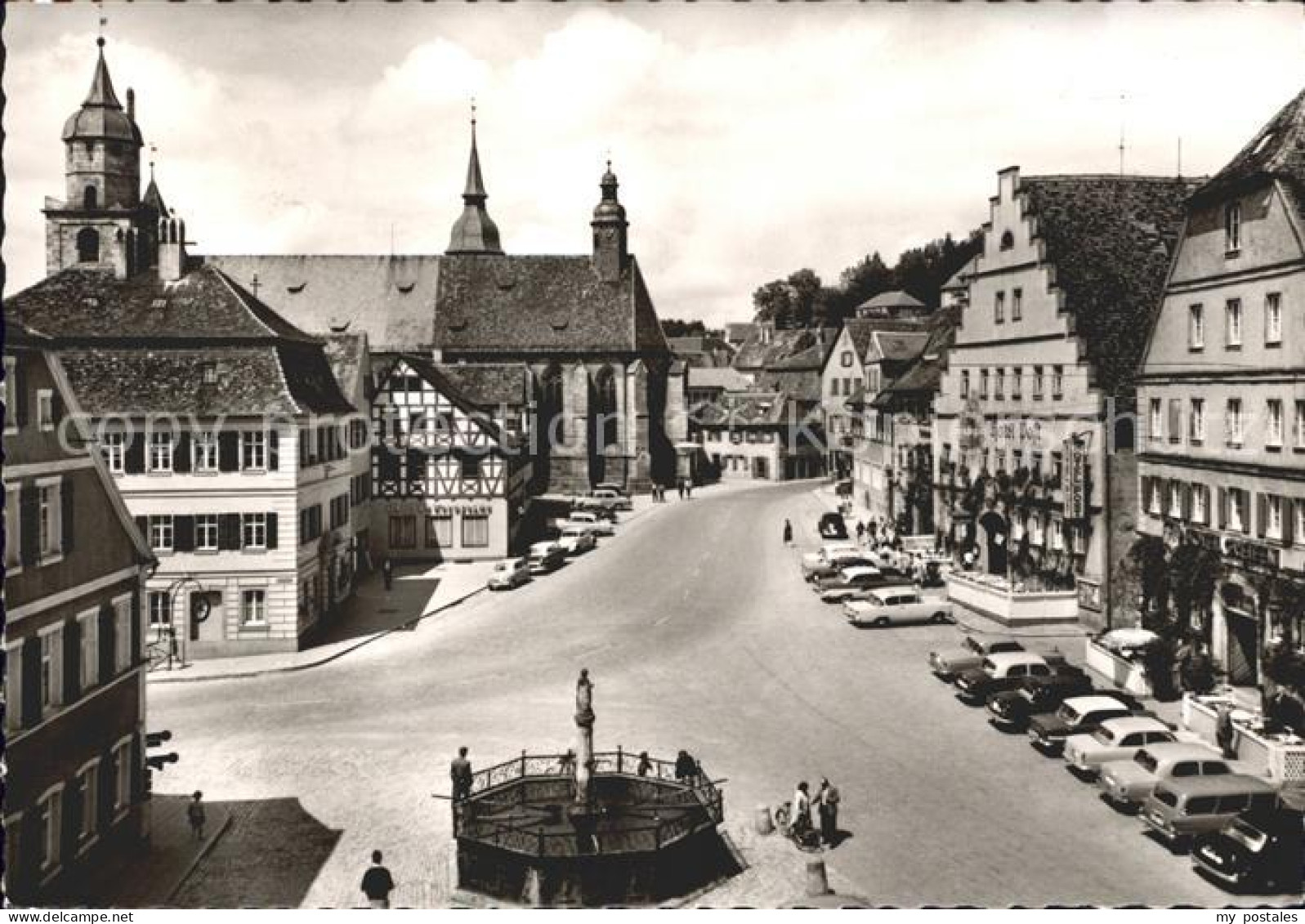 Feuchtwangen Marktplatz Brunnen Romantische Strasse