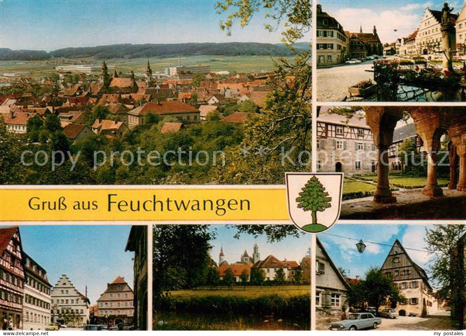 Feuchtwangen Stadtpanorama Marktplatz Innenstadt Arkaden