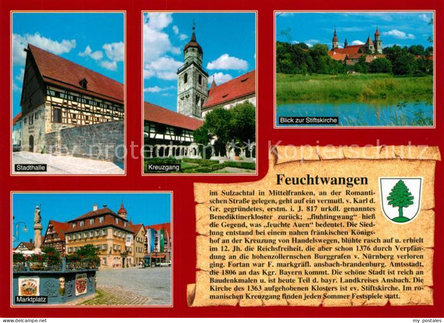 Feuchtwangen Stiftskirche Marktplatz Kreuzgang Stadthalle