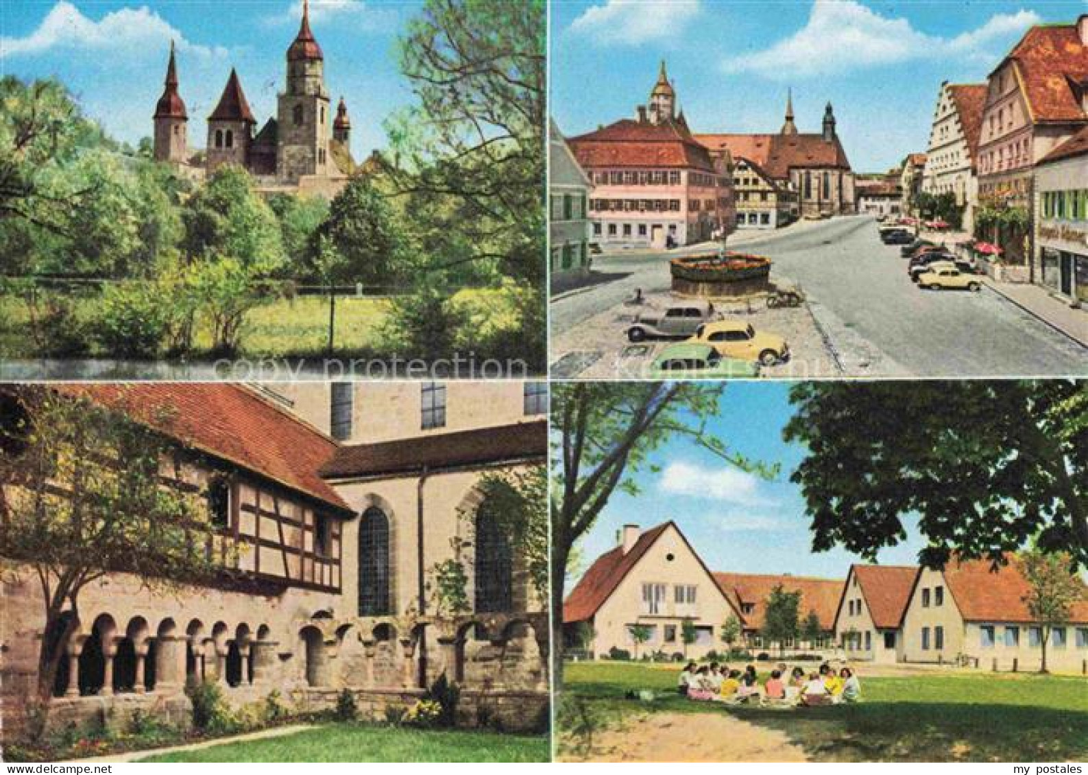 Feuchtwangen Tuerme Motiv Marktplatz Kreuzgang Jugendherberge