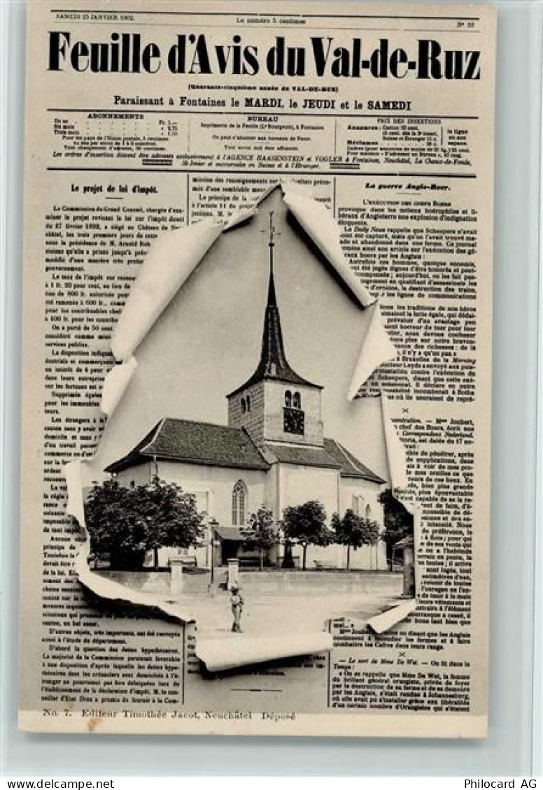 Feuille D`Avis du Val-de-Ruz - Durchbrochene Papierwand - Zeitung - sehr... - 13410035