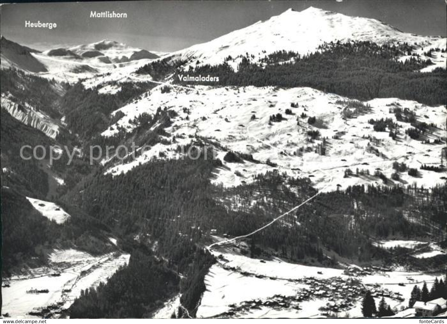Fideris mit Parsennabfahrt Mattlishorn Heuberge Fideris