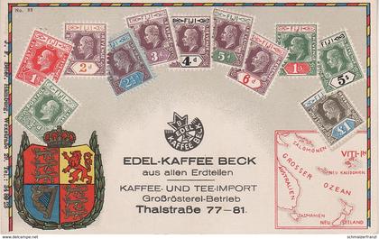 Philatelie Litho AK Fiji Fidschi Viti Suva Briefmarke Stamp Timbre Ozeanien Polynesien Polynesie Colony Edel Kaffee Beck