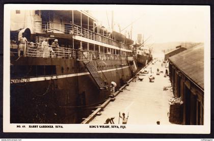 um 1930 ungelaufene Foto AK: King's Wharf in SUVA, Fiji