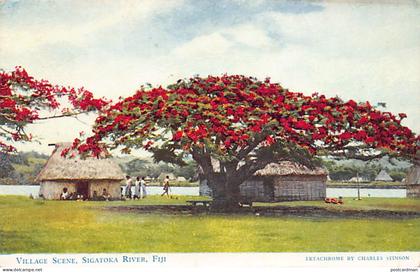 Fiji - Village scene, Sigatoka River - Publ. Charles Stinson