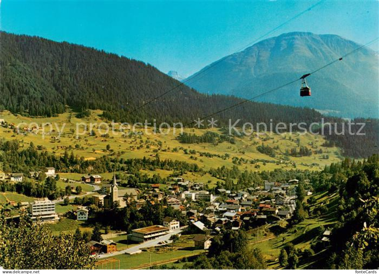 Fiesch VS Fliegeraufnahme mit Luftseilbahn Fiesch-Eggishorn