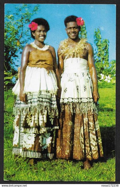 Figi Traditional dress postcard notused