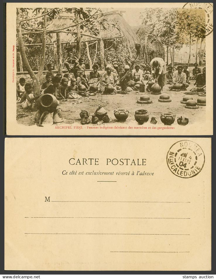Fiji 1904 Old UB Postcard Archipel Fidji Native Women Making Pots & Gargoulettes