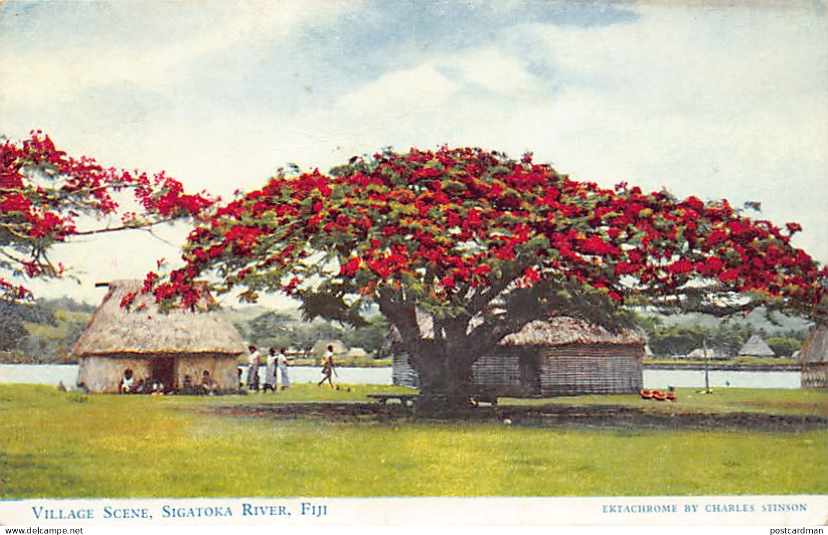 Fiji - Village scene, Sigatoka River - Publ. Charles Stinson