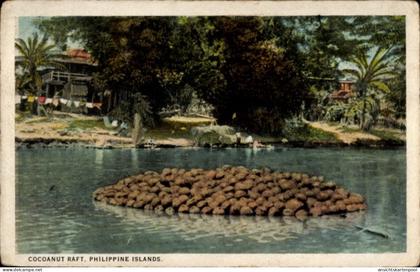 CPA Philippinen, Cocoanut Raft, Floß aus Kokosnüssen, Wasserpartie