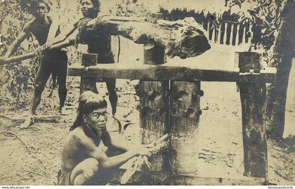 philippines, Luzon, Native Ifugao Sugar Cane Mill (1910s) RPPC Postcard