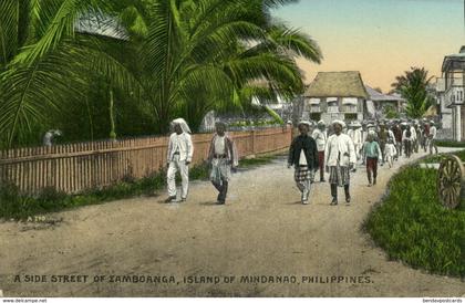 philippines, ZAMBOANGA, Mindanao Island, Street Scene with People (1910s) Postcard