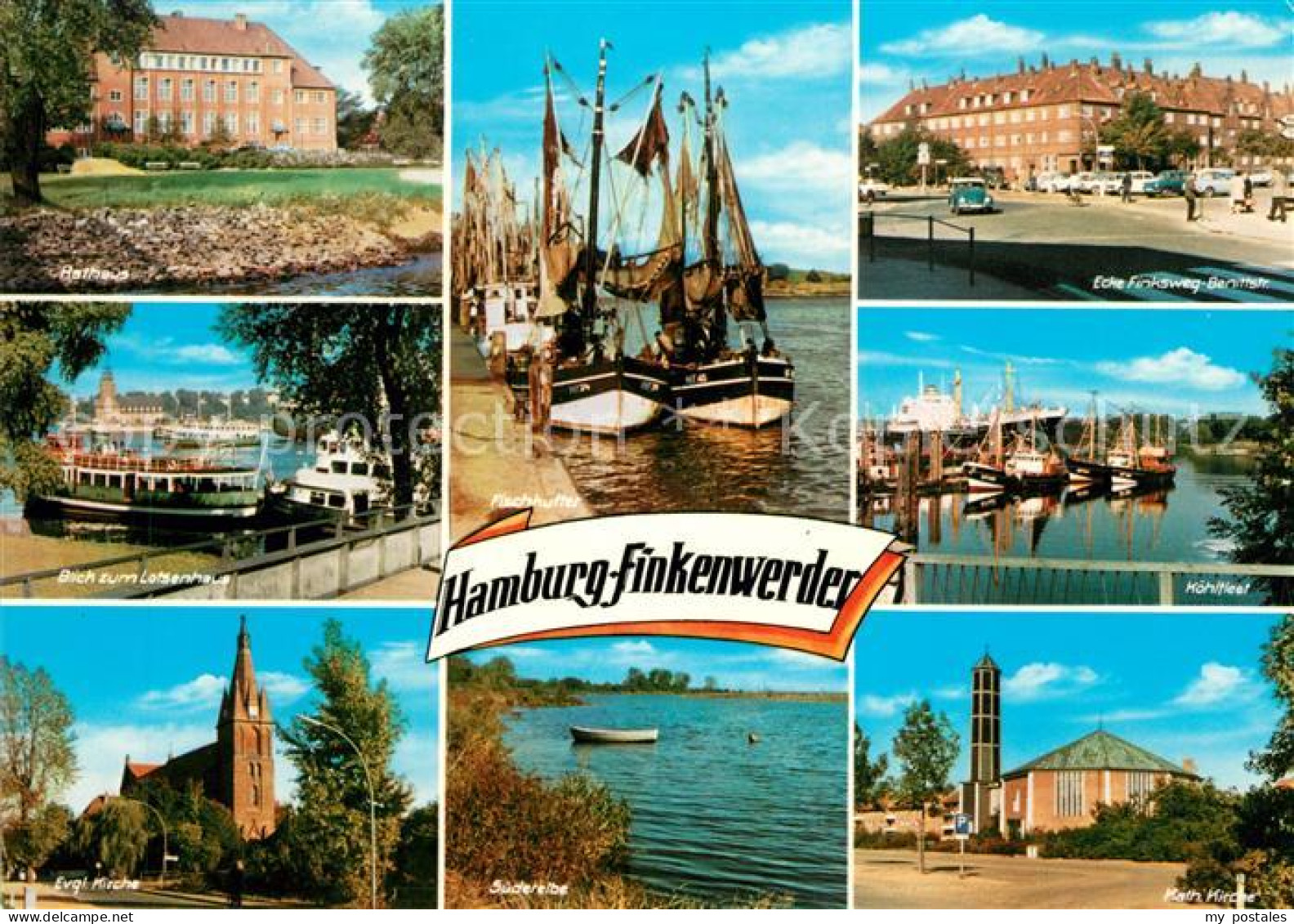 Finkenwerder Rathaus Fischkutter Ecke Finksweg Bentstr Loetzenhaus Koehlfleet Ev