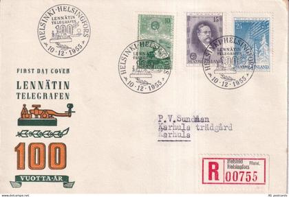 Finland 1955 The 100th anniversary of the telegraph in Finland FDC