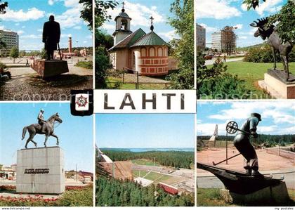 Lahti Statuen Reiterdenkmal Kirche Hochhaus Stadion