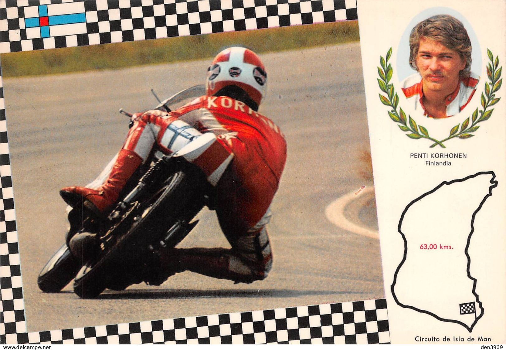 Finlande - Penti KORHONEN Finlandia, Pilote de Moto sur Circuito de Isla de Man (Inglaterra)