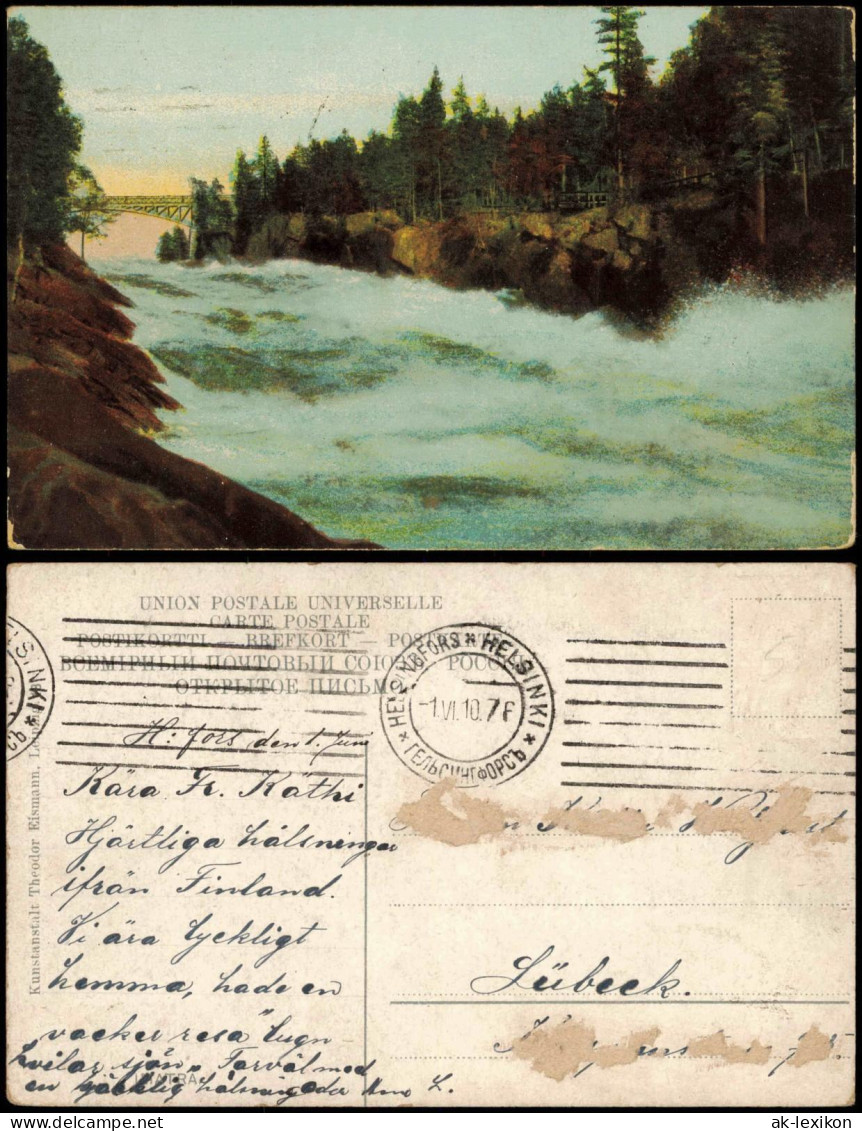 .Finnland Suomi Finnland / Suomi Fluss und Brücke 1910 Privatfoto