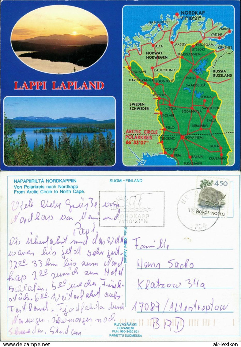 .Finnland Suomi SUOMI-FINLAND NAPAPIIRILTÄ NORDKAPPIIN   1998
