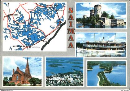 Finnland Suomi Saimaa See Burg Schiff Kirche Seenlandschaft