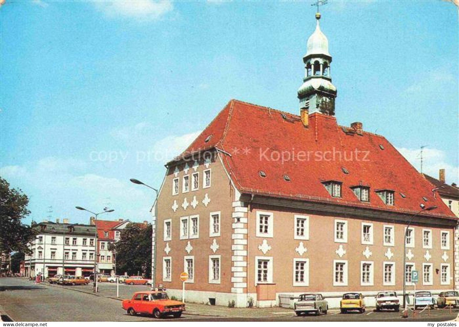 Finsterwalde Brandenburg Kreiskulturhaus Turm Platz Autos Strassenszene
