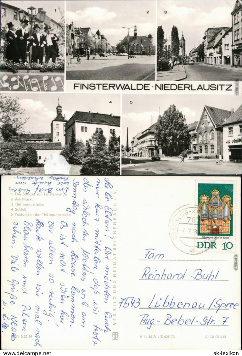 Finsterwalde Finsterwalde Thälmannstraße, Schloß, Postamt  Thälmannstraße 1978