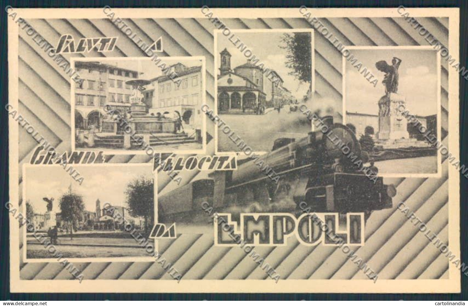 Firenze Empoli saluti grande velocità treno cartolina MV5902