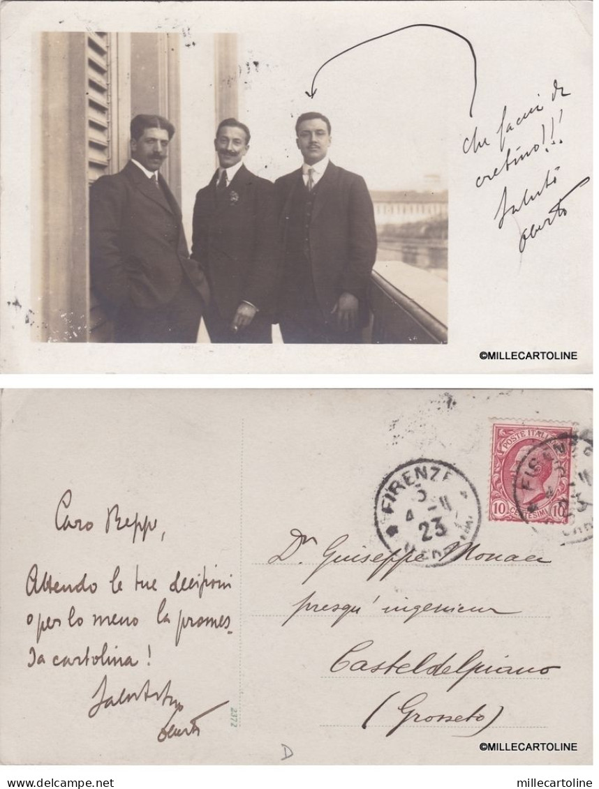 #  FIRENZE: FOTOCARTOLINA PRIVATA DA FIRENZE A CASTELDEPIANO.... 1911