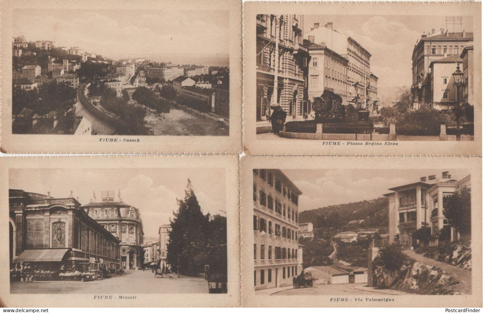 Fiume Via Valscurigna Mercati Sussak 4x Old Croatia Postcard s