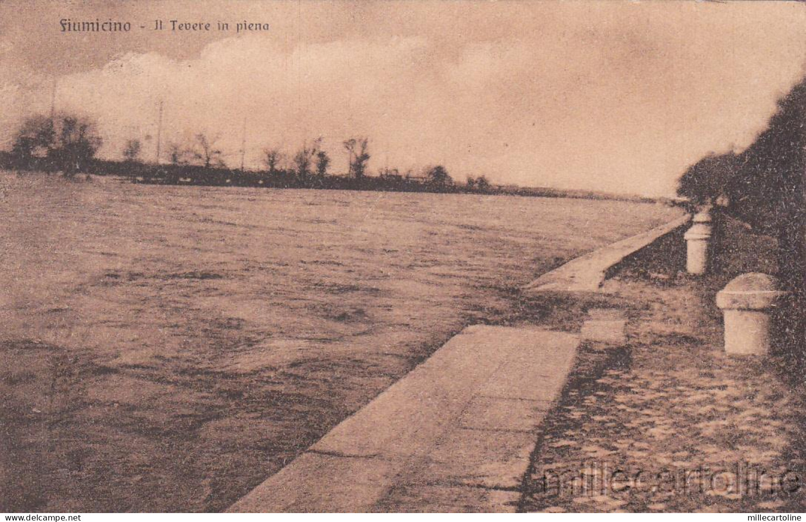 * FIUMICINO - Il Tevere in piena 1927