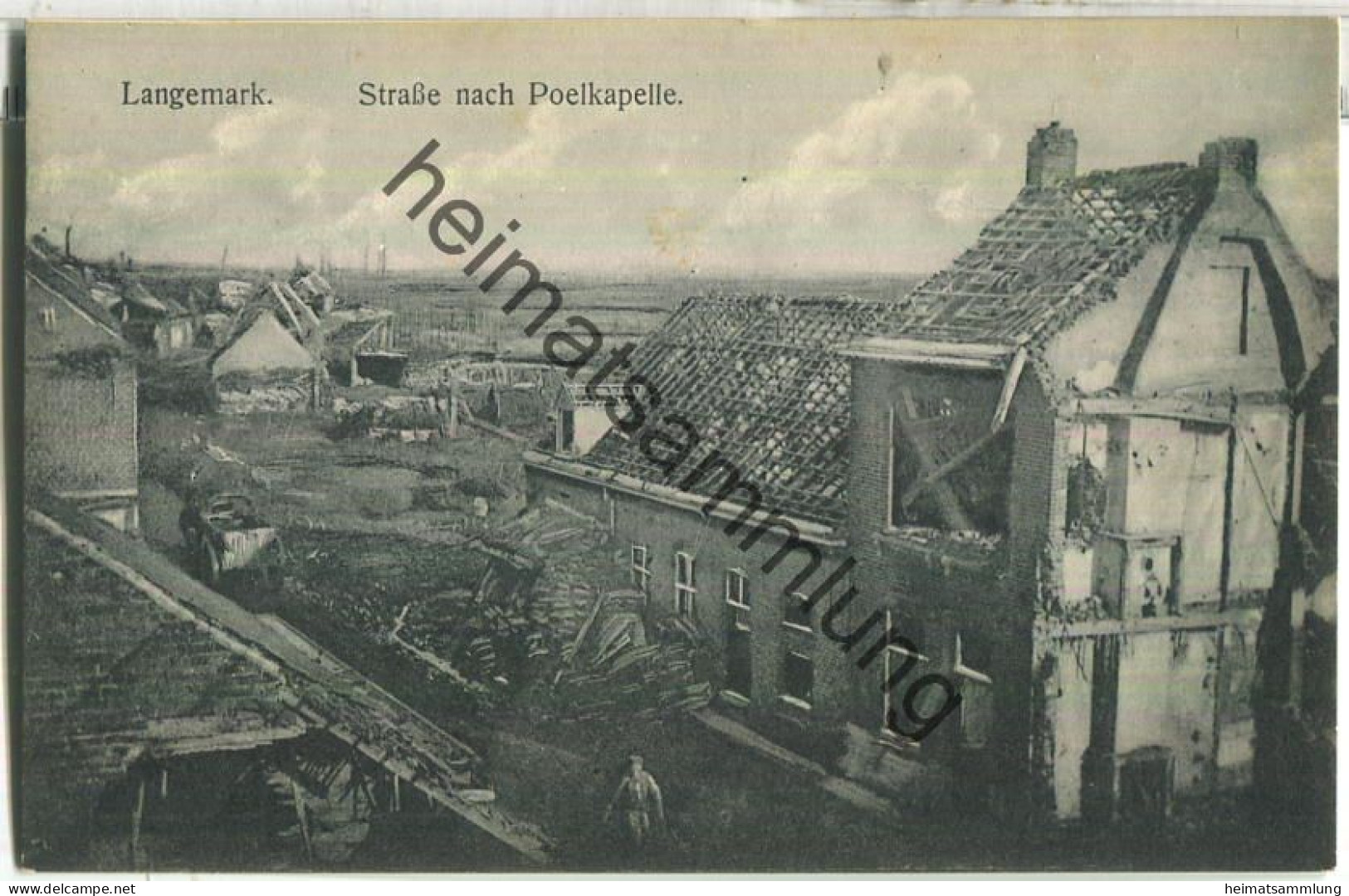 Flandern - Langemark - Strasse nach Poelkapelle - Verlag Zipper Weilburg Lahn Serie 2 Nr. 103