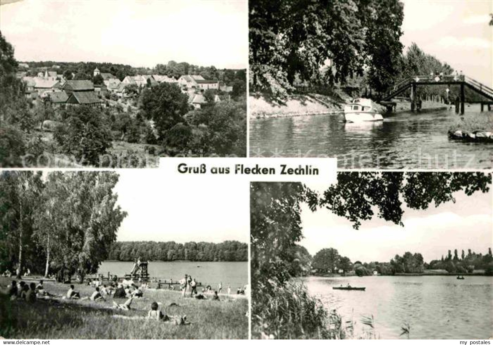 Flecken Zechlin Teilansichten Kanal Badestrand Schwarzer See