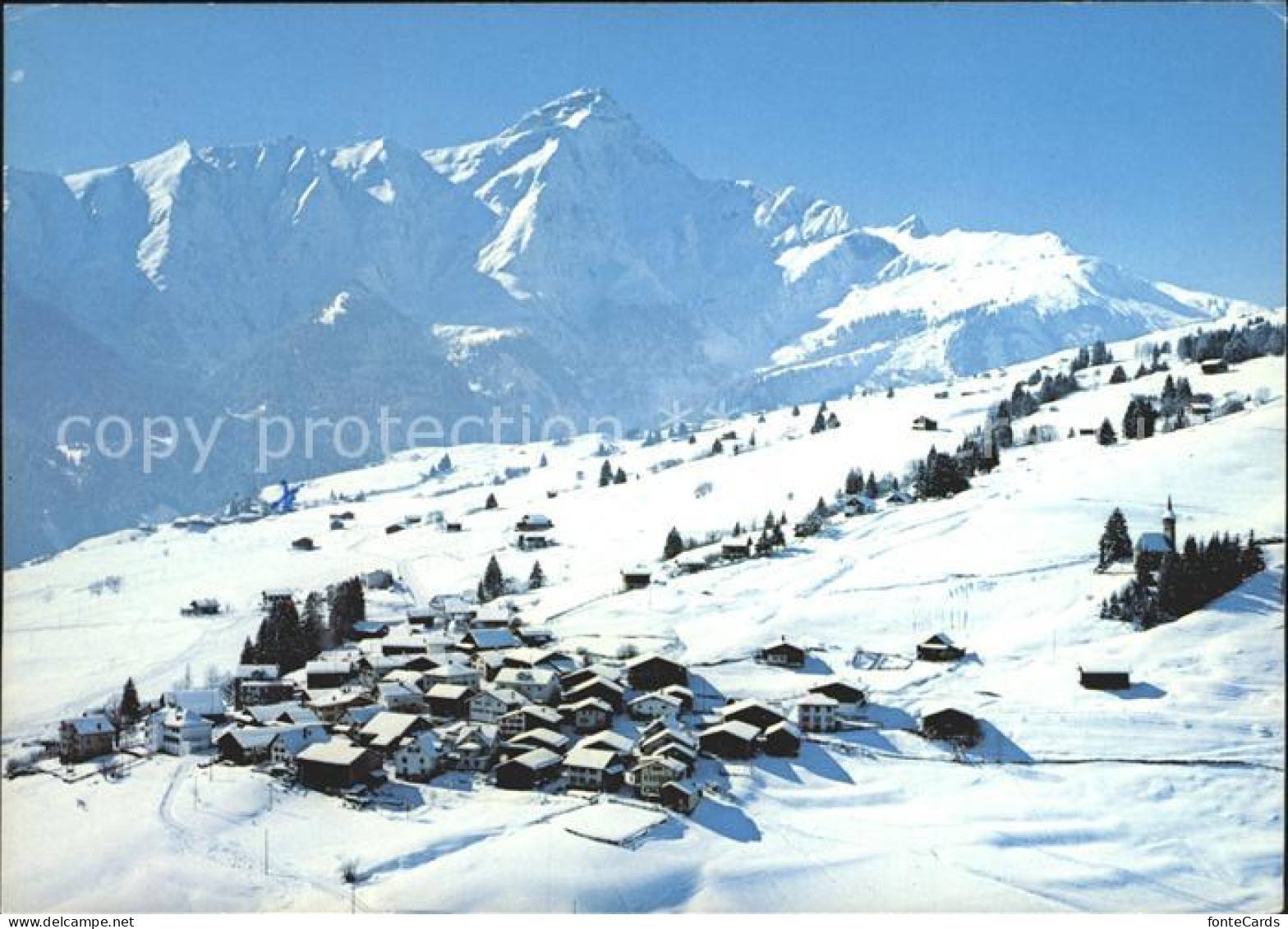 Flerden am Heinzenberg mit Piz Beverin Winterpanorama Alpen Fliegeraufnahme