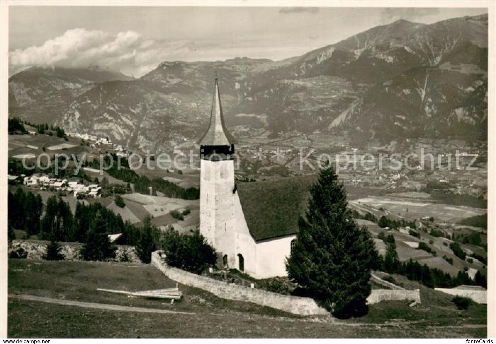 Flerden Kirche Blick gegen Partein und Sarn