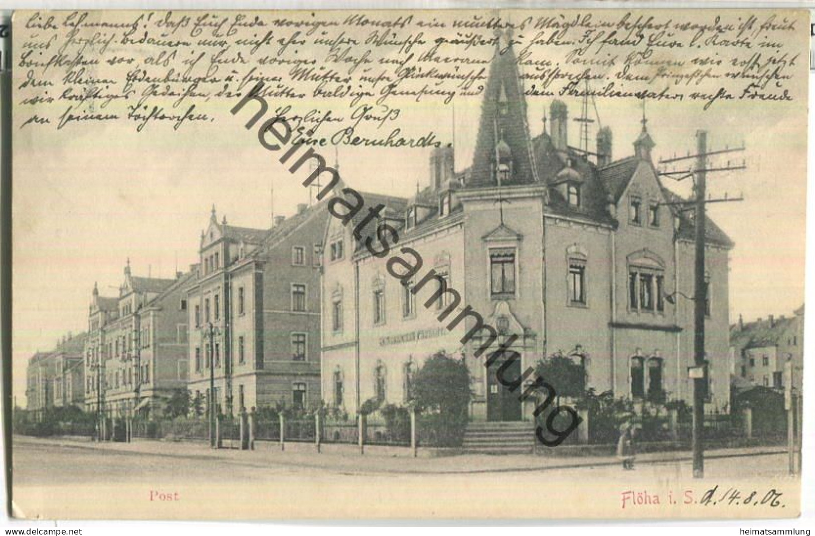 Flöha - Post - Verlag A. Peitz & Sohn Flöha - gel. 1906