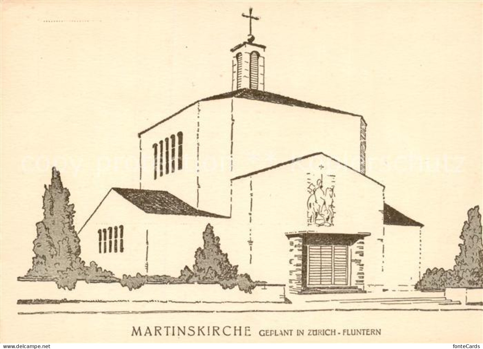 Fluntern Zuerich Martinskirche Zeichnung