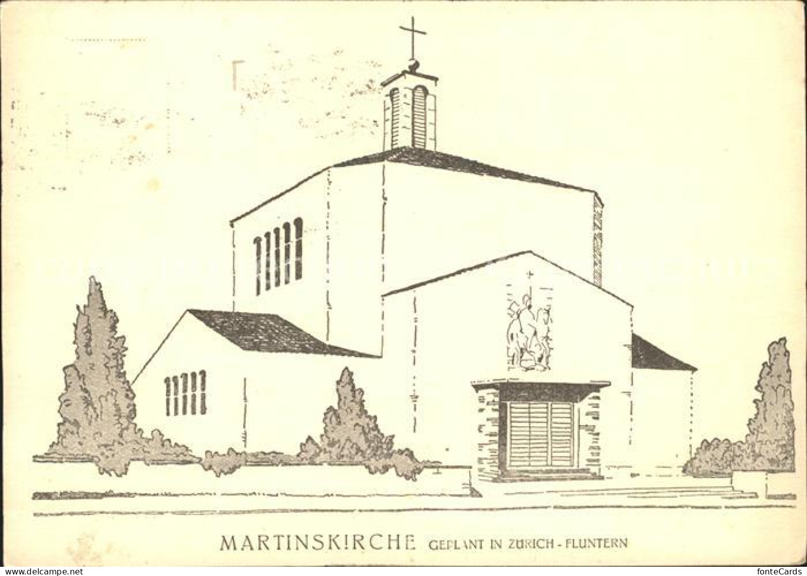 Fluntern Zuerich Martinskirche Zeichnung