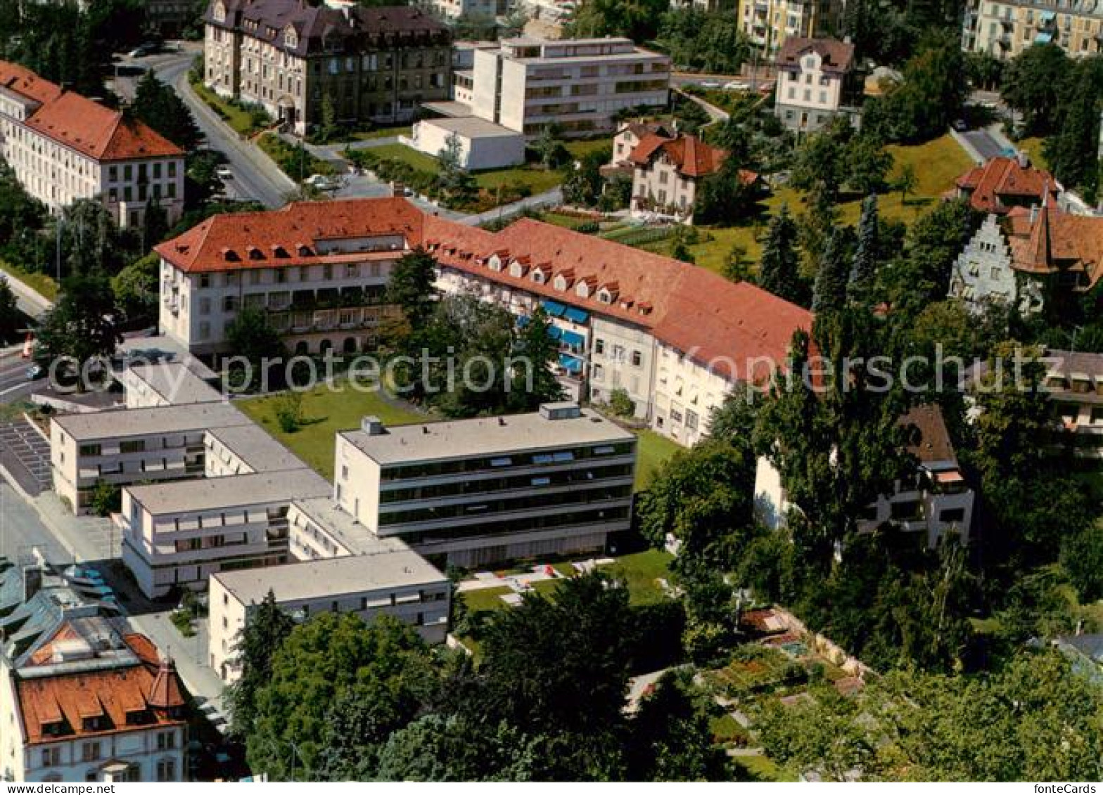 Fluntern Zuerich Schwesternschule und Krankenhaus vom Roten Kreuz Fliegeraufnahm