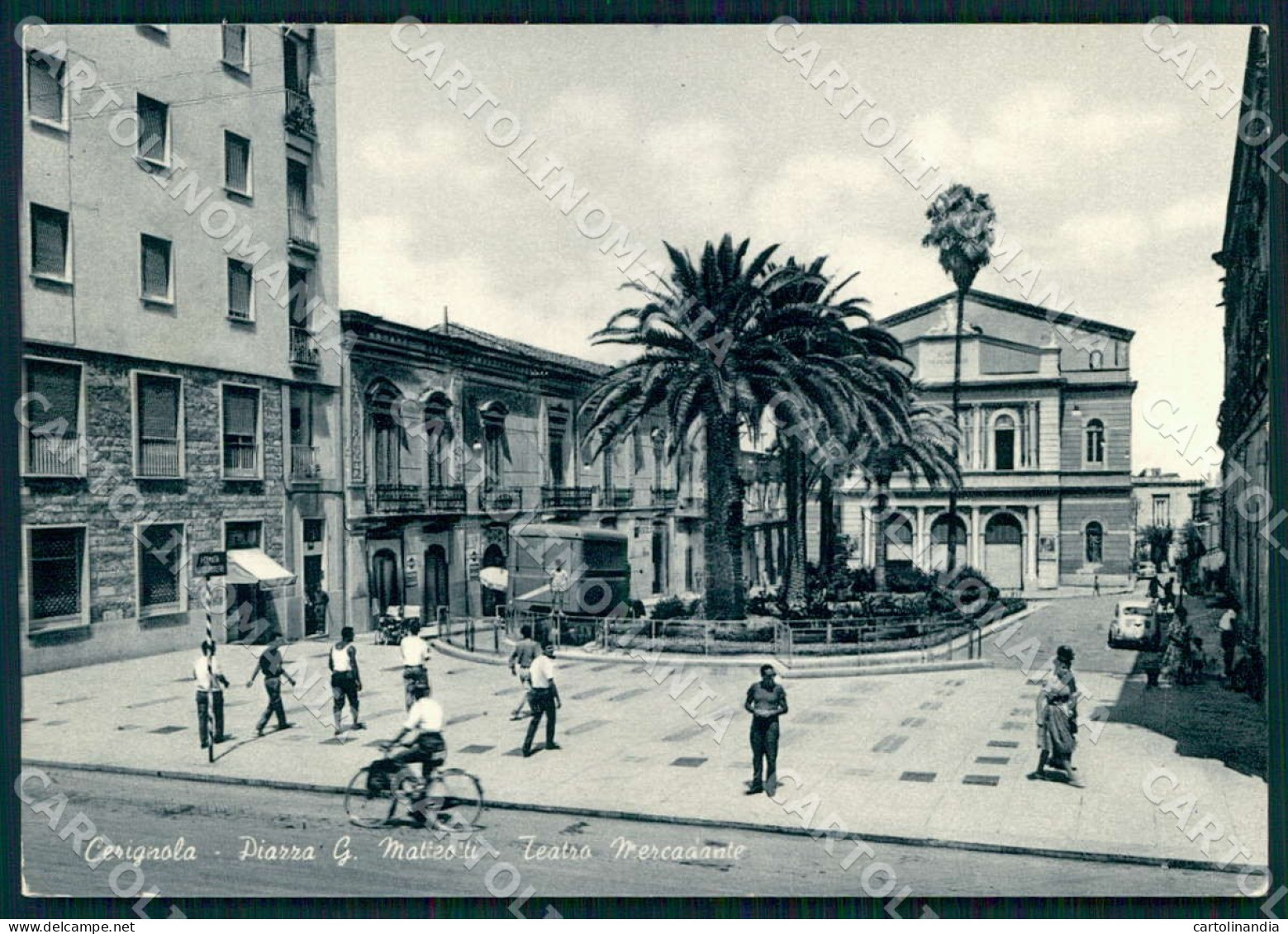 Foggia Cerignola Piazza Matteotti Teatro Mercadante FG cartolina WX7196