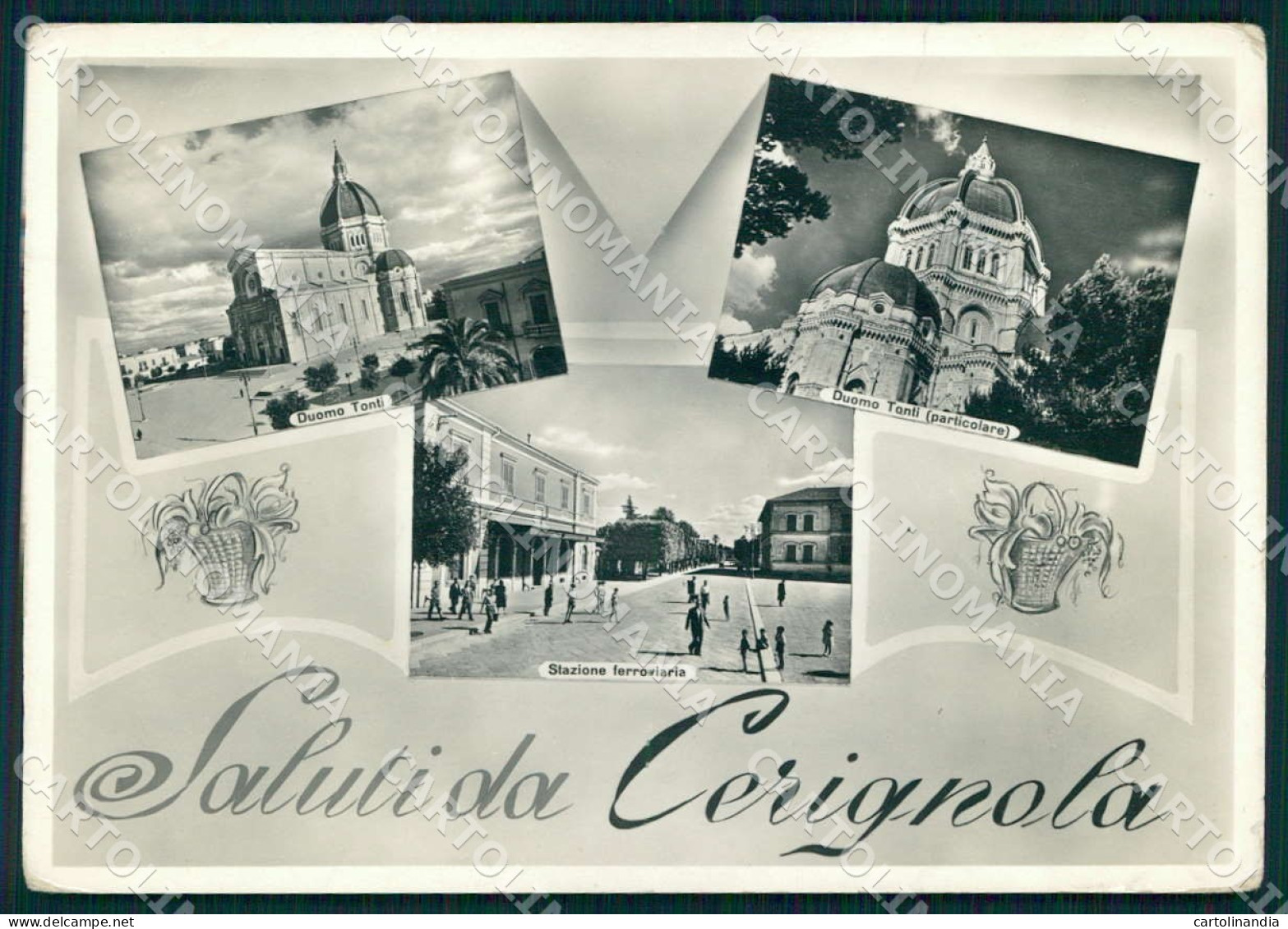 Foggia Cerignola Saluti da Vedutine Stazione Duomo foto FG ccartolina WX7201