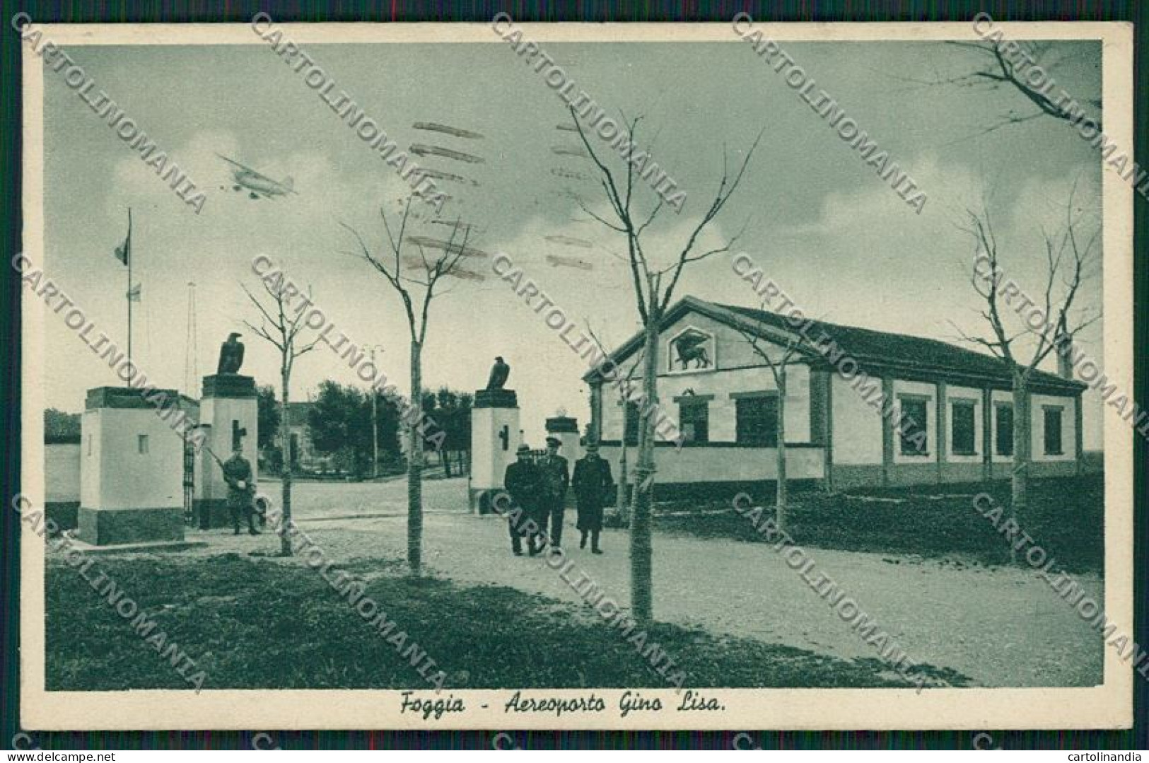 Foggia Città Aeroporto Lisa Fascismo PIEGA cartolina QQ4838