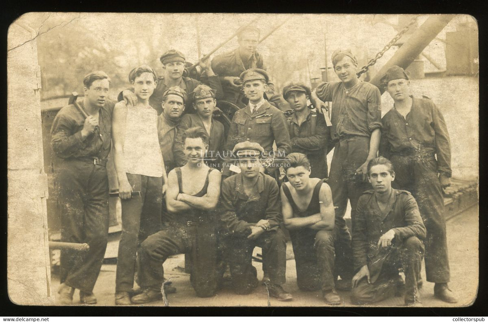 FOLYAMŐRSÉG , gépiskola , fotós képeslap 1922.