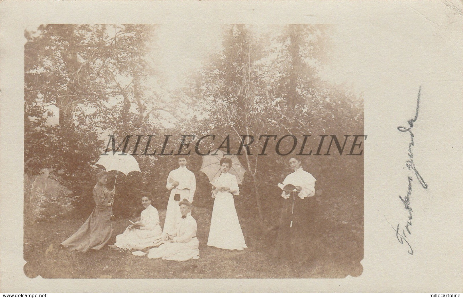 FONTANIGORDA - Gita - Donne con ombrellini - Fotocartolina